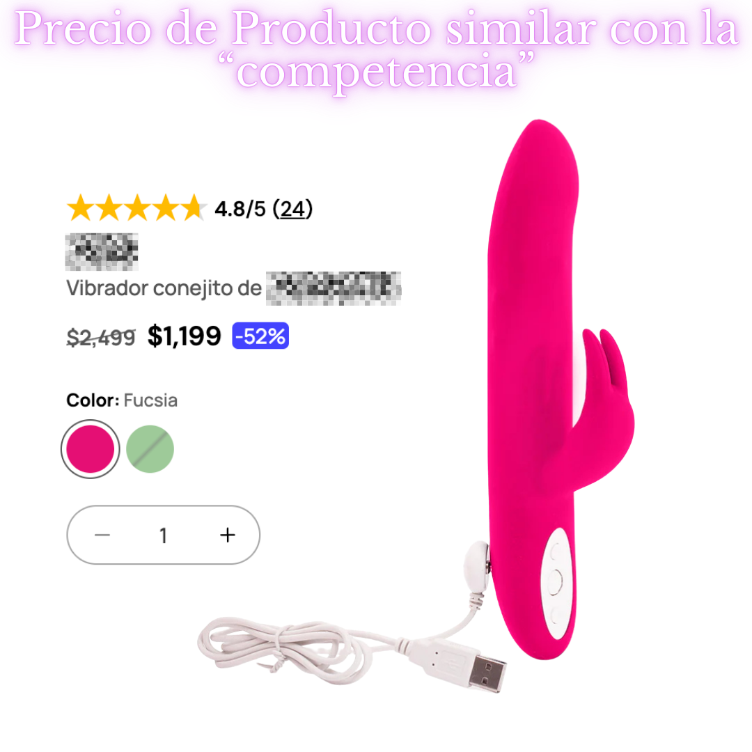 Vibrador de conejo, estimulador de clítoris y vagina 🌸💦